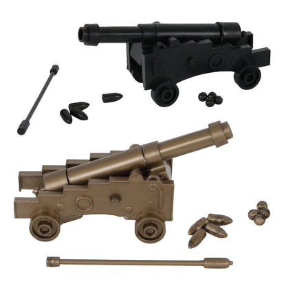 BMC Classic Naval Cannon Artillery Black & Bronze Plastic Army Men Accessories