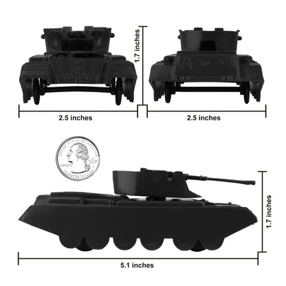 BMC Classic Payton Anti-Aircraft Tanks - 4pc Black Plastic Army Men Vehicles