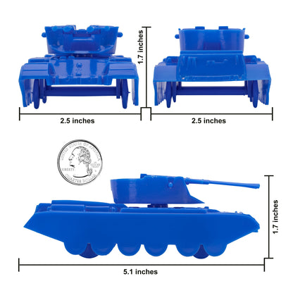 BMC Classic Payton Anti-Aircraft Tanks - 4pc Blue Plastic Army Men Vehicles