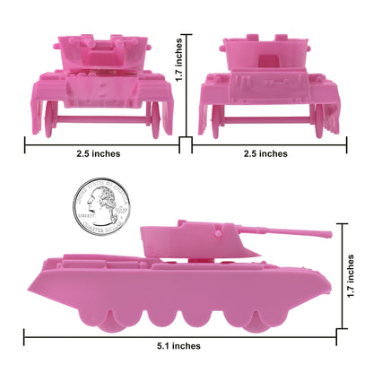 BMC Classic Payton Anti-Aircraft Tanks - 4pc Pink Plastic Army Men Vehicles