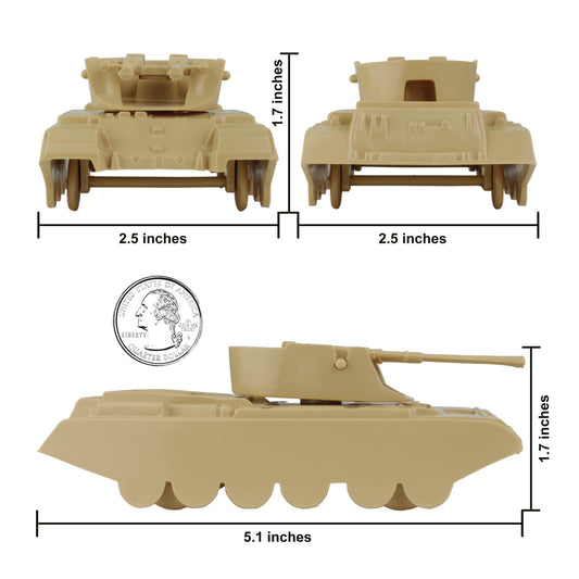 BMC Classic Payton Anti-Aircraft Tanks 4pc Tan Plastic Army Men Vehicles US Made