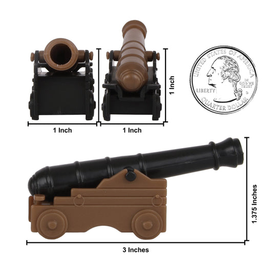 BMC CTS Naval Cannon Artillery - 6pc Black & Bronze Plastic Army Men Accessories