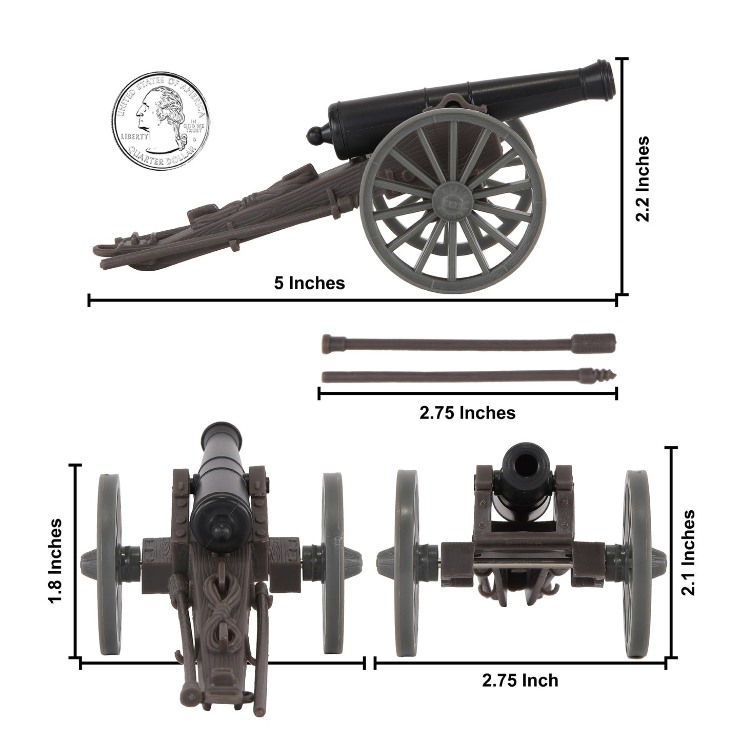 BMC CTS American Civil War Artillery Horse Wagon - Cannon Limber Caisson Playset