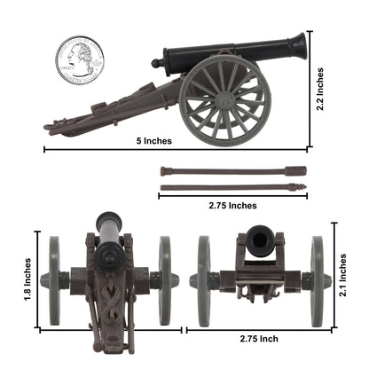 BMC CTS American Civil War 3 Cannon - Miniature Artillery 15pc Plastic Playset