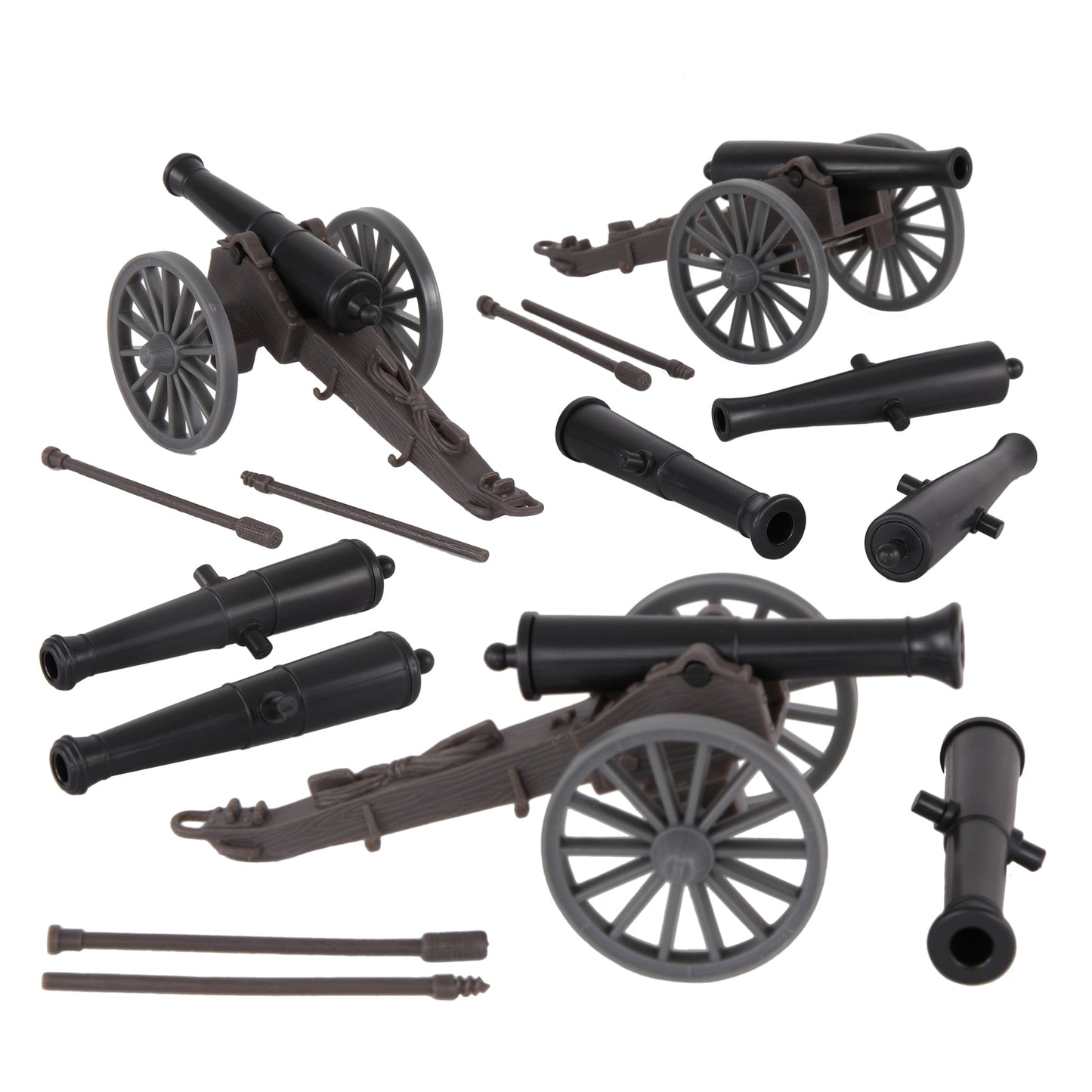 BMC CTS American Civil War 3 Cannon - Miniature Artillery 15pc Plastic Playset