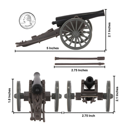 BMC CTS American Civil War 3 Cannon - Miniature Artillery 15pc Plastic Playset