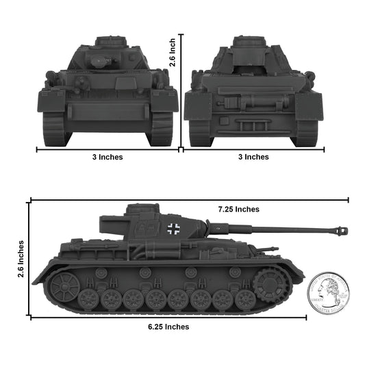 BMC CTS WW2 German Panzer IV Tank - Dark Gray 1:38 Plastic Army Military Vehicle