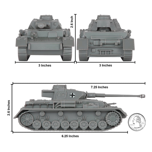 BMC CTS WW2 German Panzer IV Tank - Gray 1:38 Plastic Army Military Vehicle