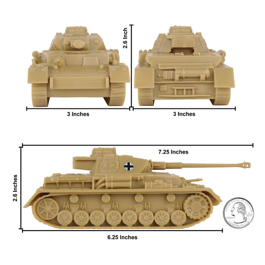 BMC CTS WW2 German Panzer IV Tank - Tan 1:38 Plastic Army Military Vehicle