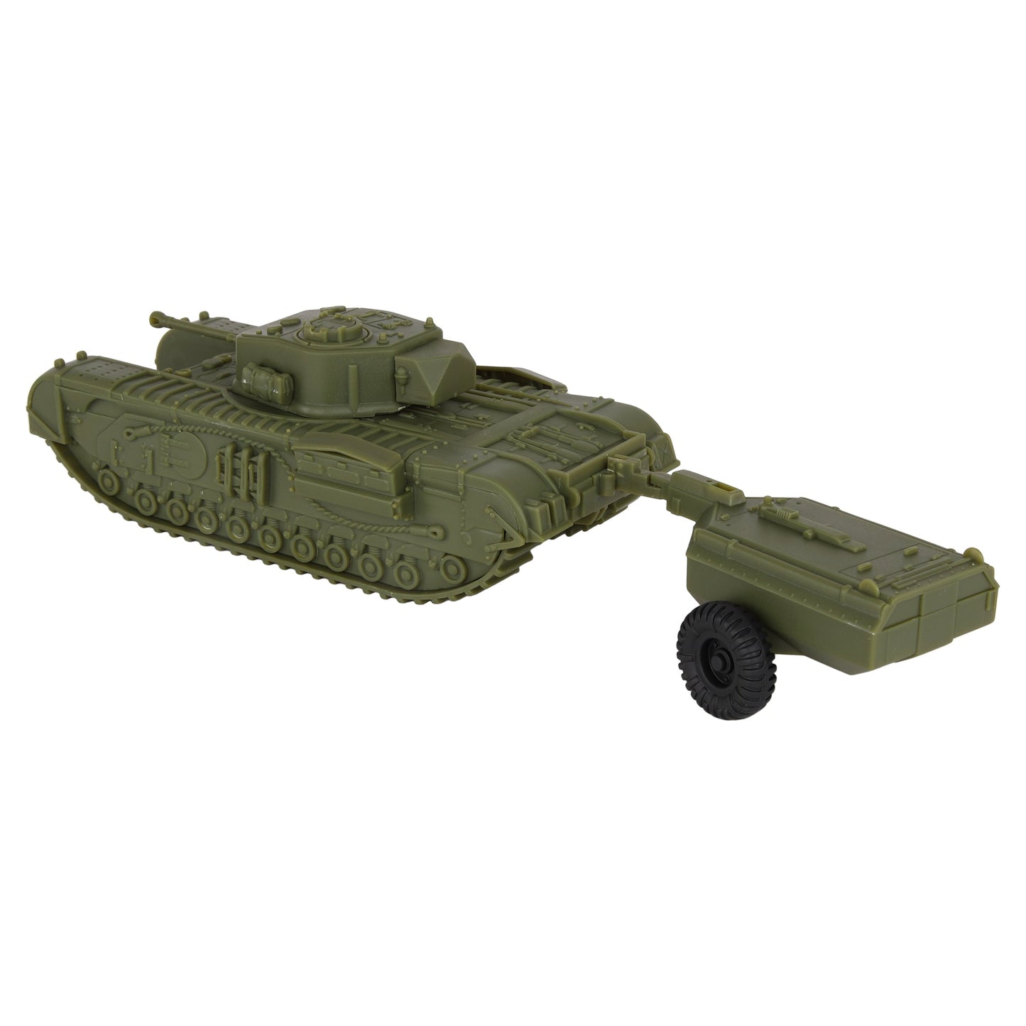 BMC CTS WW2 British Churchill Crocodile Tank - OD Green 1:38 Plastic Army Vehicle