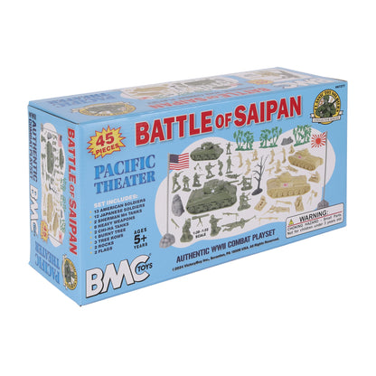 BMC CTS WW2 Battle of Saipan - Plastic Army Men 45pc Pacific Tank Battle Playset