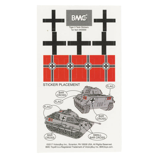 BMC WW2 German King Tiger Tank Stickers for 1:32 Military Vehicle - Ships Free