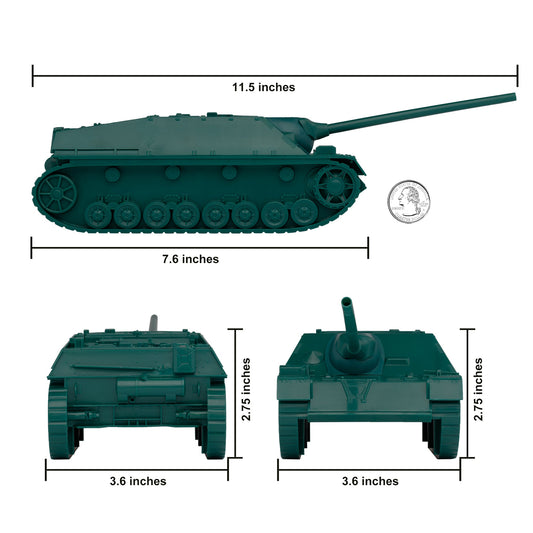 BMC WW2 German Jagdpanzer Tank Destroyer - Forest Green Plastic Army Men Vehicle