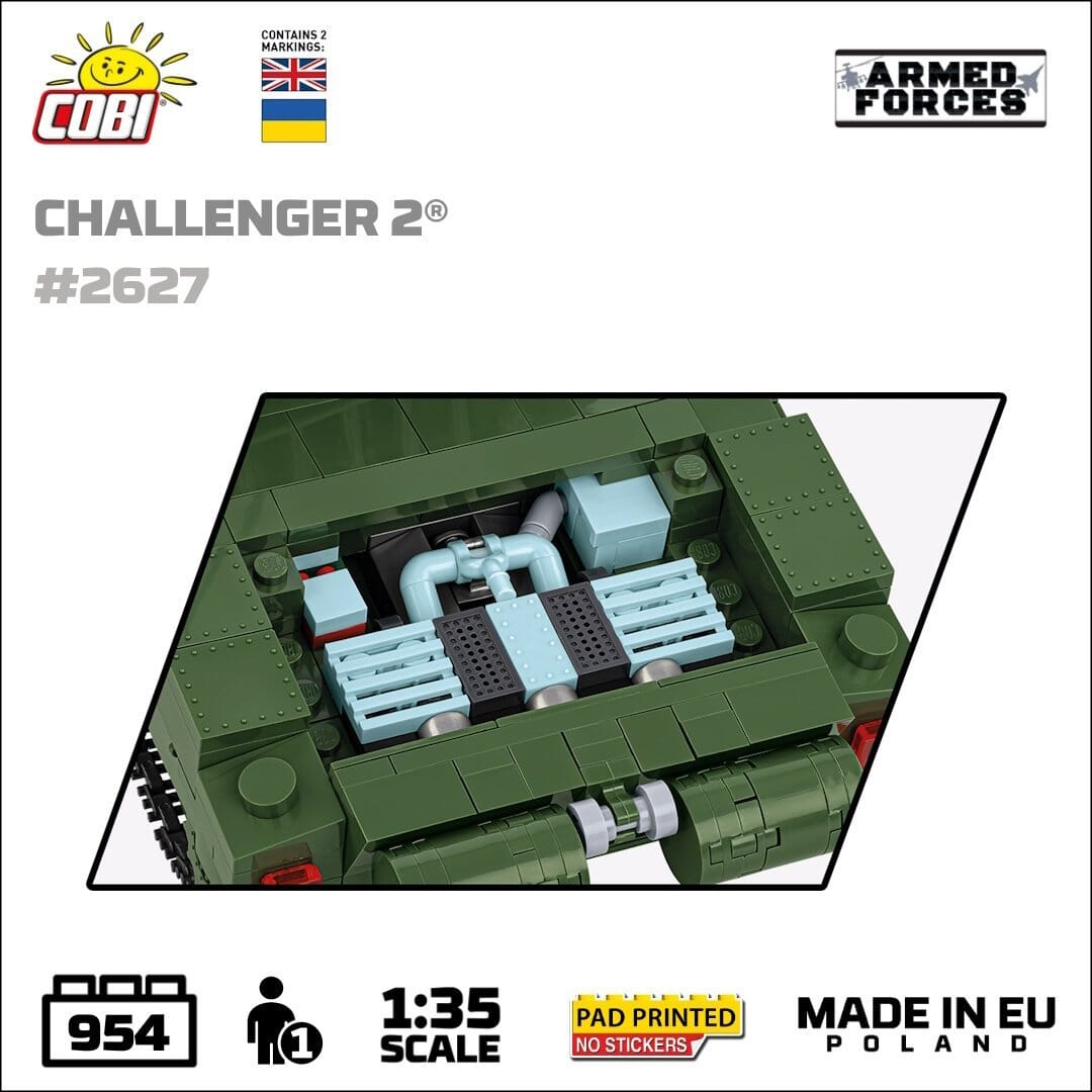 Challenger 2 brick tank model - COBI 2627 - 950 bricks