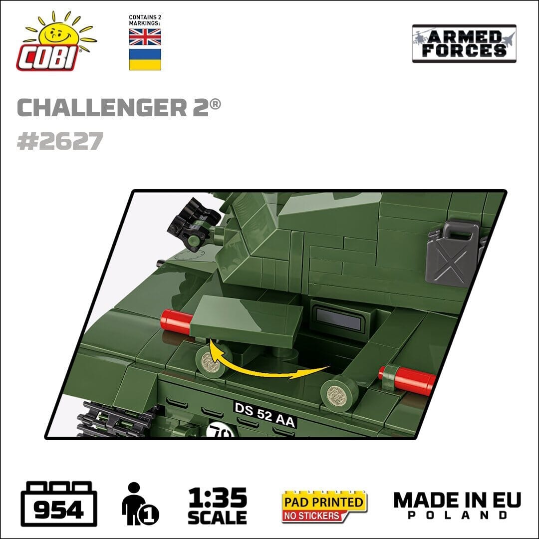 Challenger 2 brick tank model - COBI 2627 - 950 bricks