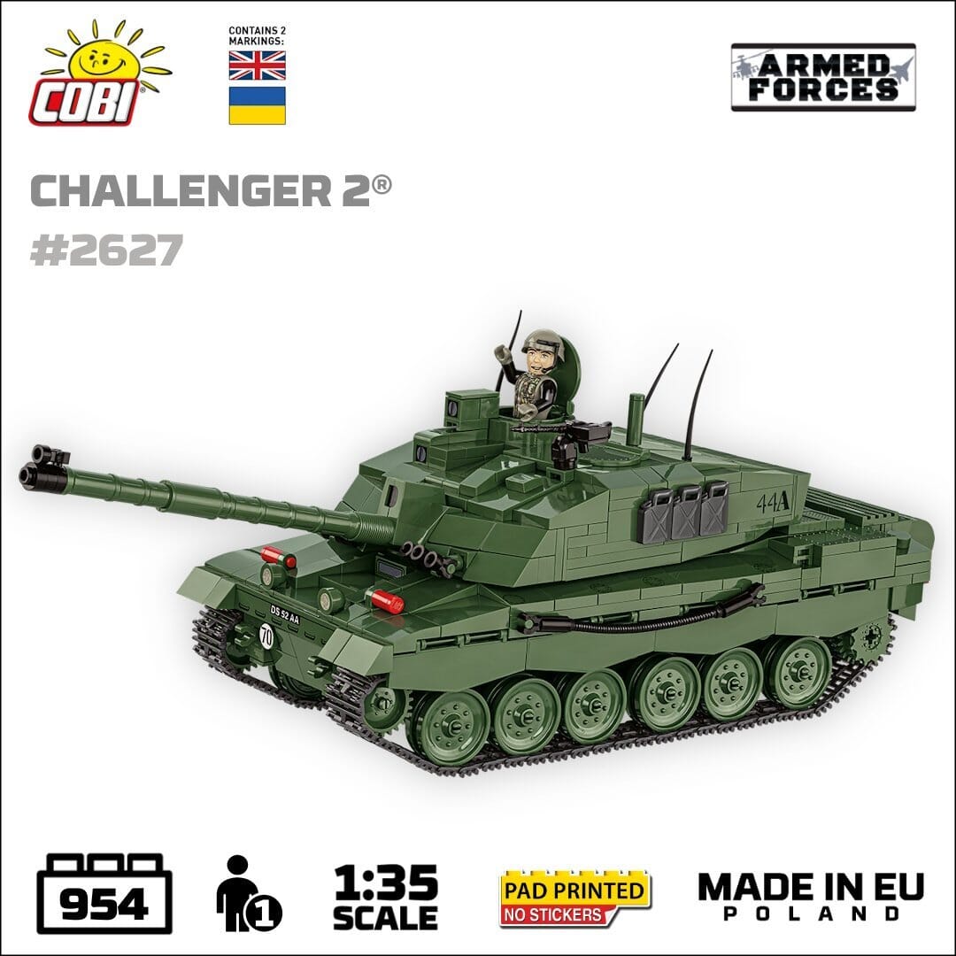 Challenger 2 brick tank model - COBI 2627 - 950 bricks