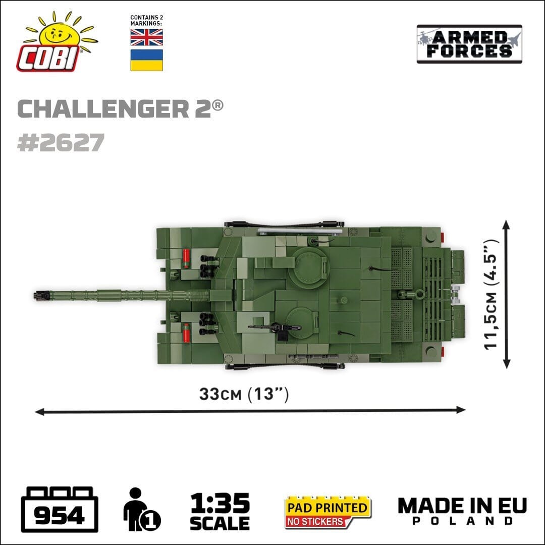 Challenger 2 brick tank model - COBI 2627 - 950 bricks