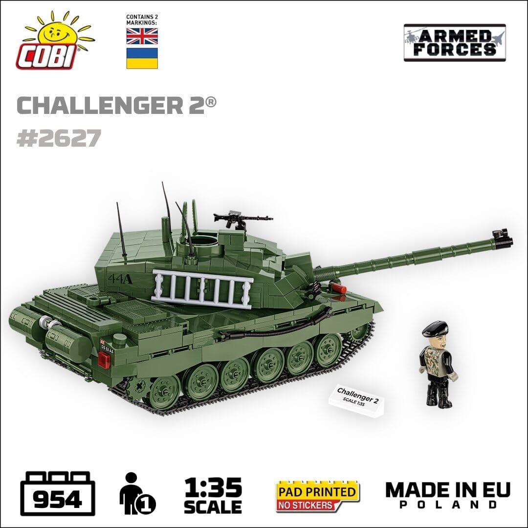 Challenger 2 brick tank model - COBI 2627 - 950 bricks