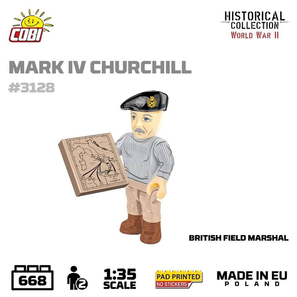 Churchill MK.IV brick tank model - COBI 3128 - 668 bricks