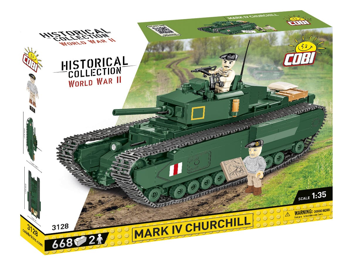 Churchill MK.IV brick tank model - COBI 3128 - 668 bricks