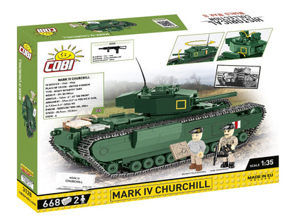 Churchill MK.IV brick tank model - COBI 3128 - 668 bricks