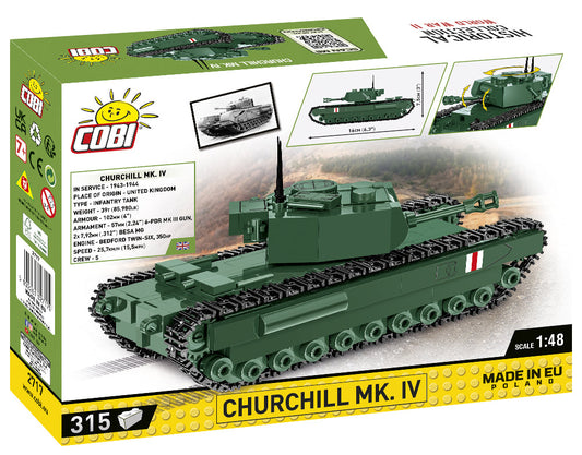 Churchill Mk.IV brick tank model - COBI 2717 - 315 bricks