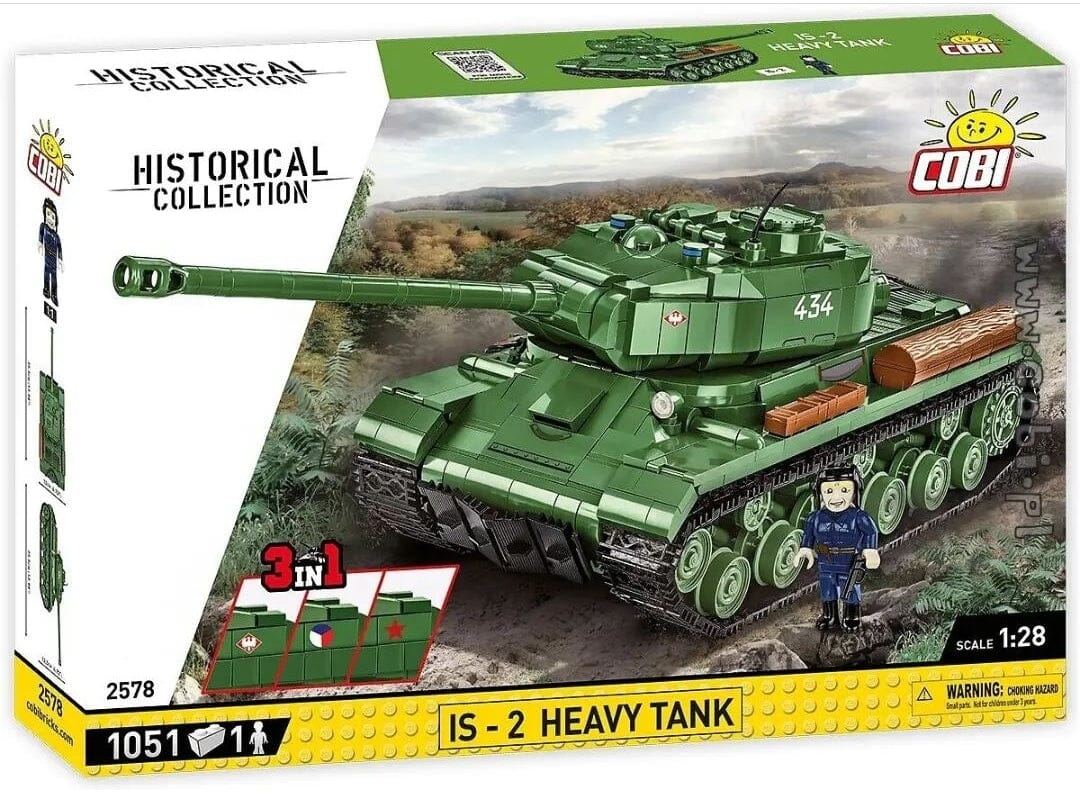 IS-2 brick tank model - COBI 2578 - 1051 bricks