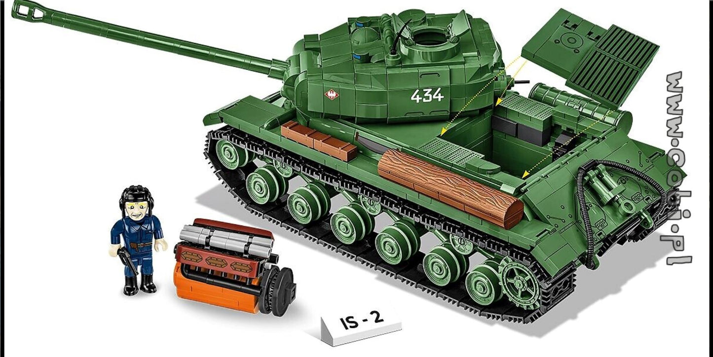 IS-2 brick tank model - COBI 2578 - 1051 bricks