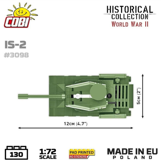 IS-2 brick tank model - COBI 3098 - 130 bricks