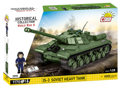 IS-3 Soviet brick tank model - COBI-2590 - 1170 bricks - 1:28 scale