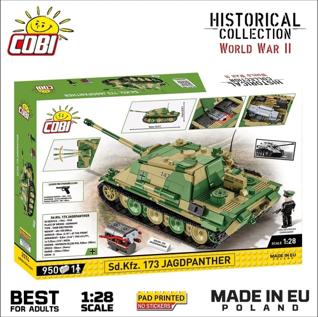 Jagdpanther (SD.KFZ.173) brick tank model - COBI 2574 - 950 bricks