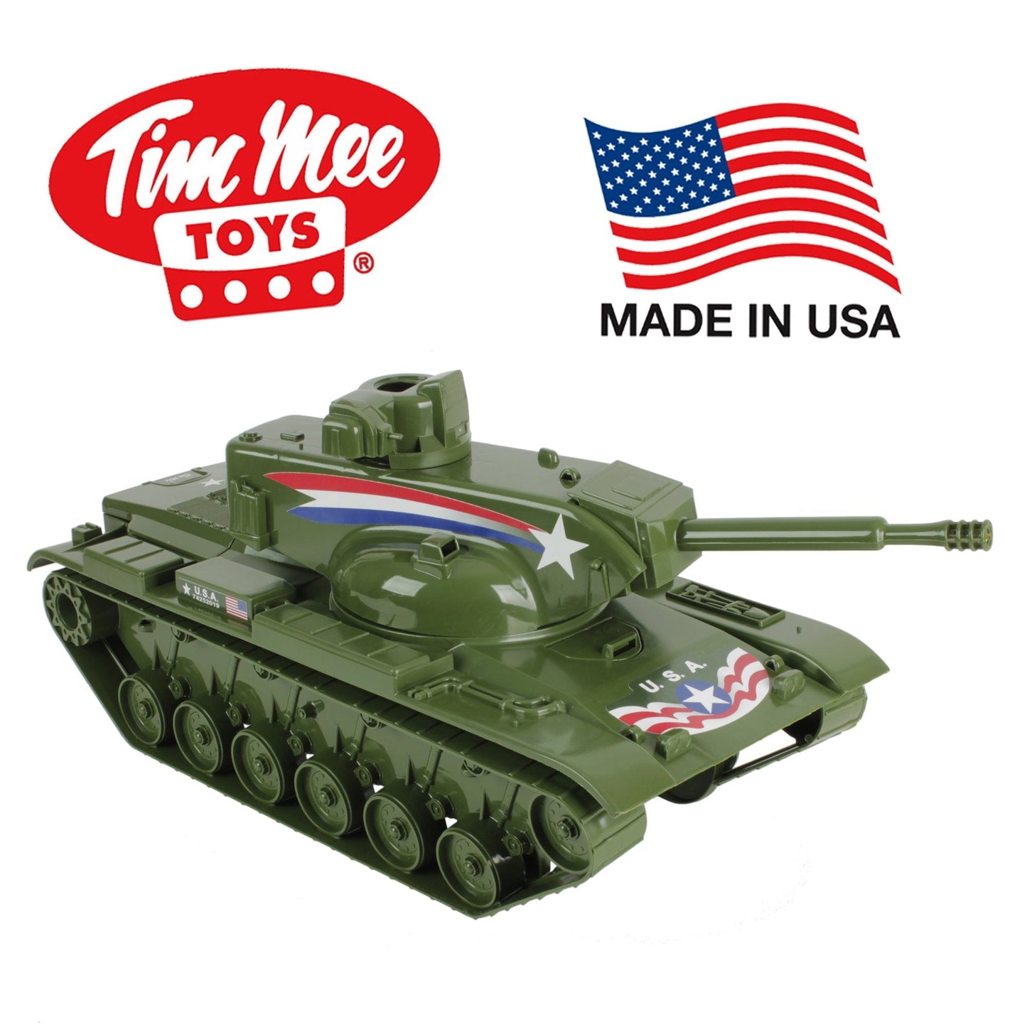 Tim Mee Dominator BIG TANK for Action Figures - 22in long Olive Green - USA Made