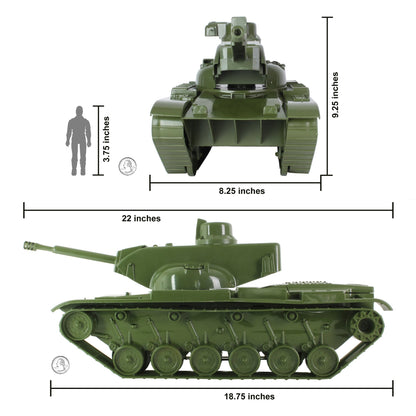 Tim Mee Dominator BIG TANK for Action Figures - 22in long Olive Green - USA Made