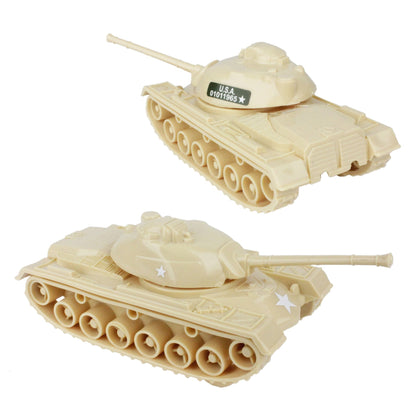 TimMee Toy TANKS for Plastic Army Men - Desert Tan WW2 3pc - Made in USA