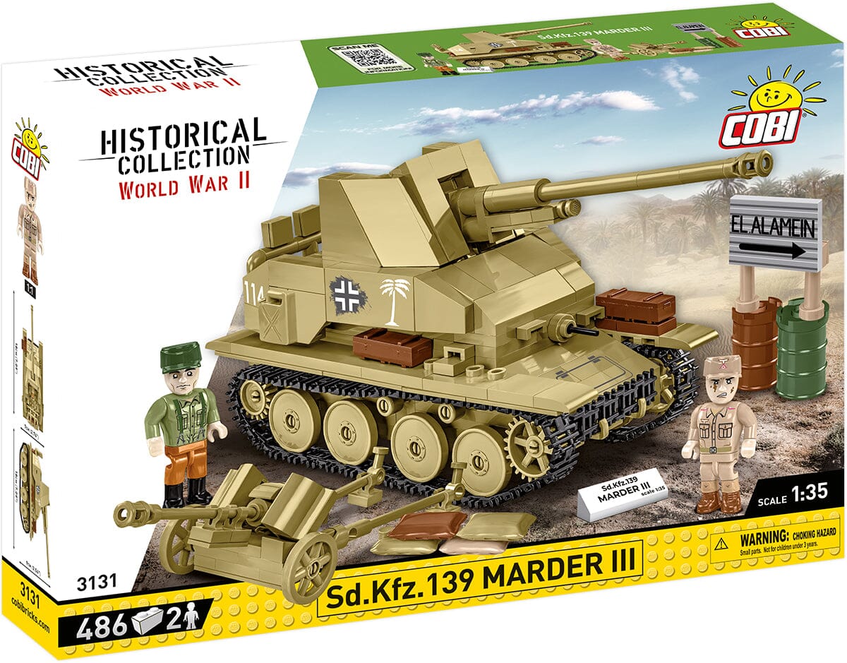 Marder III (Sd.Kfz.139) brick model tank - COBI 3131 - 486 bricks