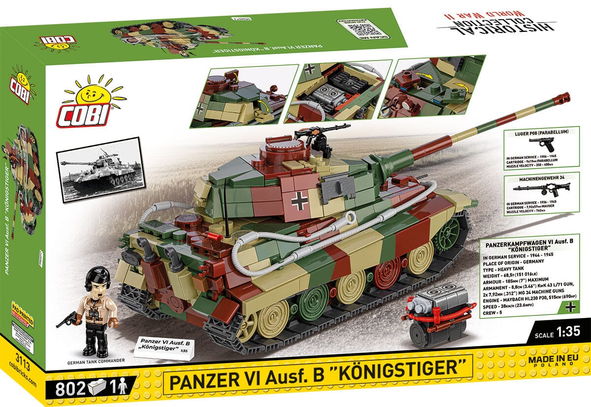 Panzer VI Ausf. B "Konigstiger" tank brick model - COBI 3113 - 802 bricks