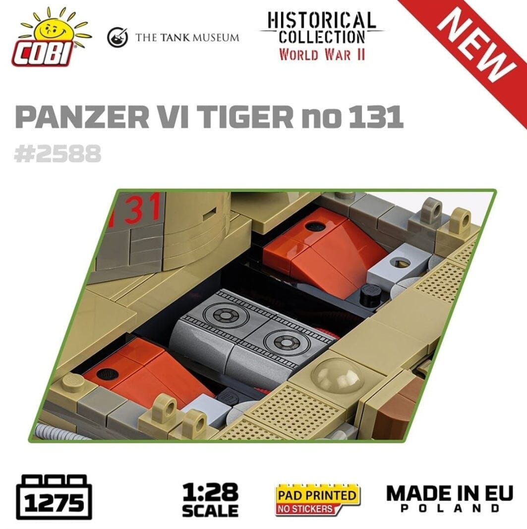 Panzer VI Tiger I 131 The Tank Museum brick tank model - COBI 2588 - 1275 bricks