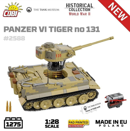 Panzer VI Tiger I 131 The Tank Museum brick tank model - COBI 2588 - 1275 bricks