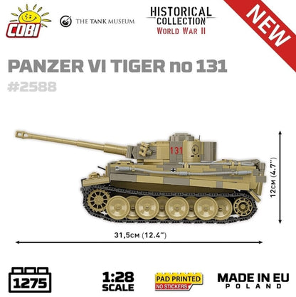 Panzer VI Tiger I 131 The Tank Museum brick tank model - COBI 2588 - 1275 bricks