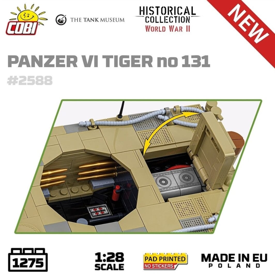 Panzer VI Tiger I 131 The Tank Museum brick tank model - COBI 2588 - 1275 bricks