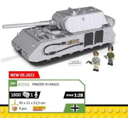 Panzer VIII MAUS brick tank model - COBI 2559 - 1605 bricks