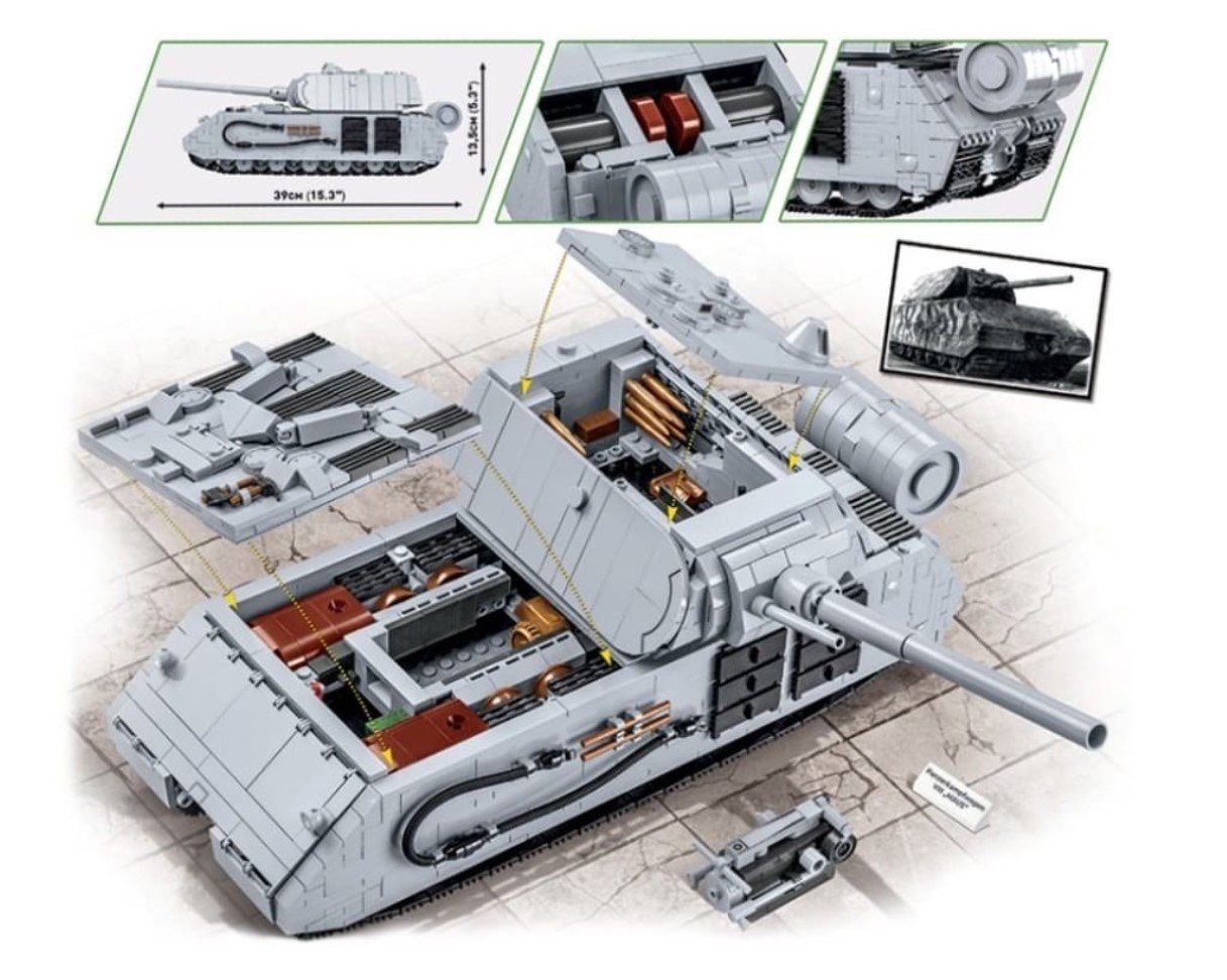 Panzer VIII MAUS brick tank model - COBI 2559 - 1605 bricks