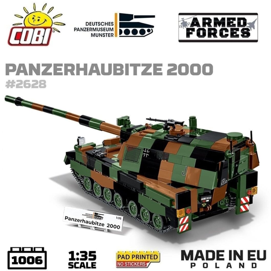 Panzerhaubitze 2000 brick tank model - COBI 2628 - 1006 bricks