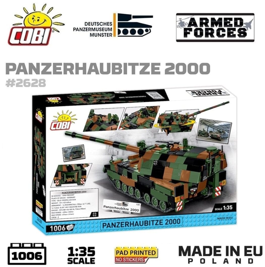 Panzerhaubitze 2000 brick tank model - COBI 2628 - 1006 bricks