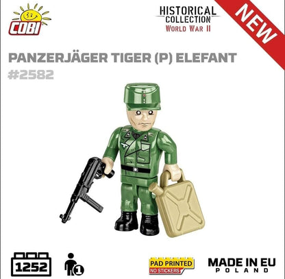 Panzerjager Tiger (P) Elefant (Sd.Kfz. 184)1944 brick tank model - COBI-2582 - 1252 bricks