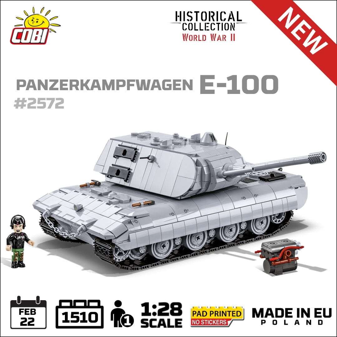 Panzerkampfwagen E-100 brick tank model - COBI 2572 - 1511 bricks