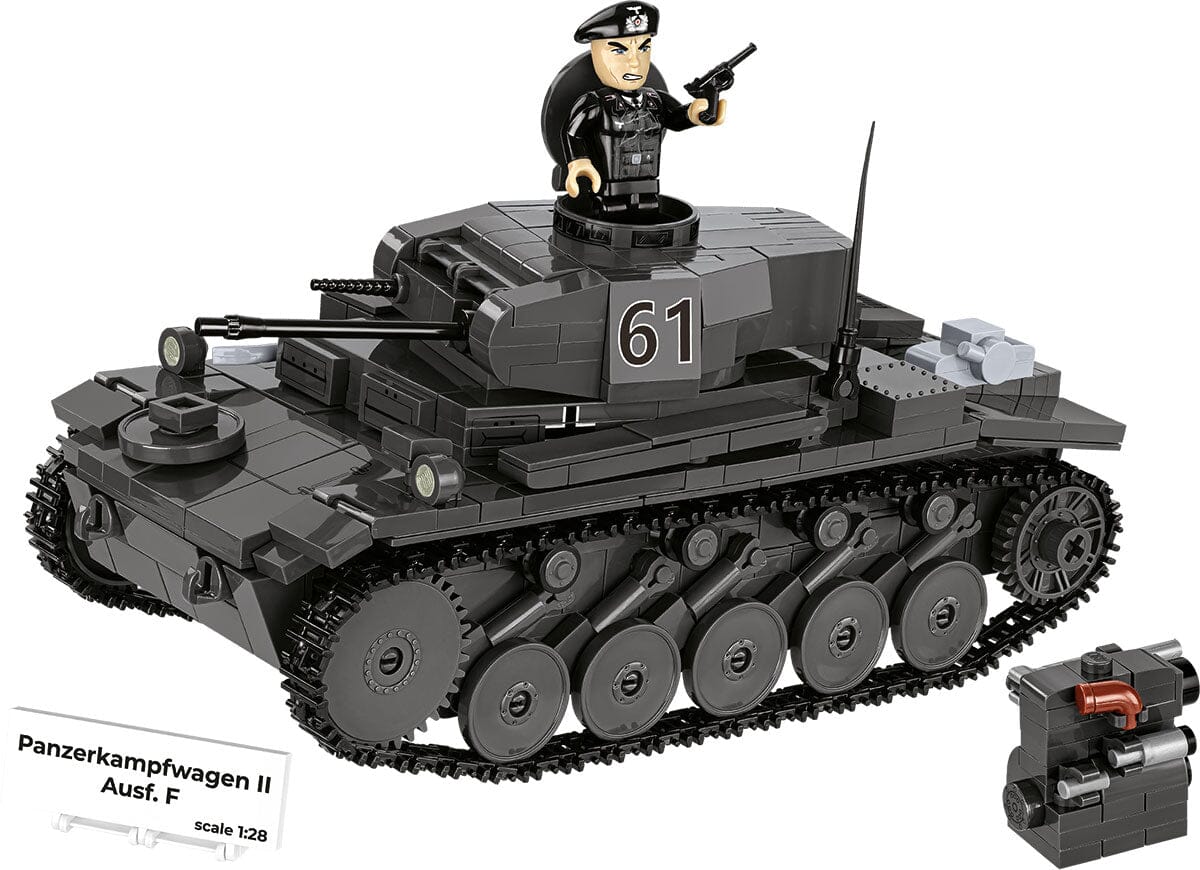 Panzerkampfwagen II Ausf. F brick tank model - COBI 2597 - 812 bricks