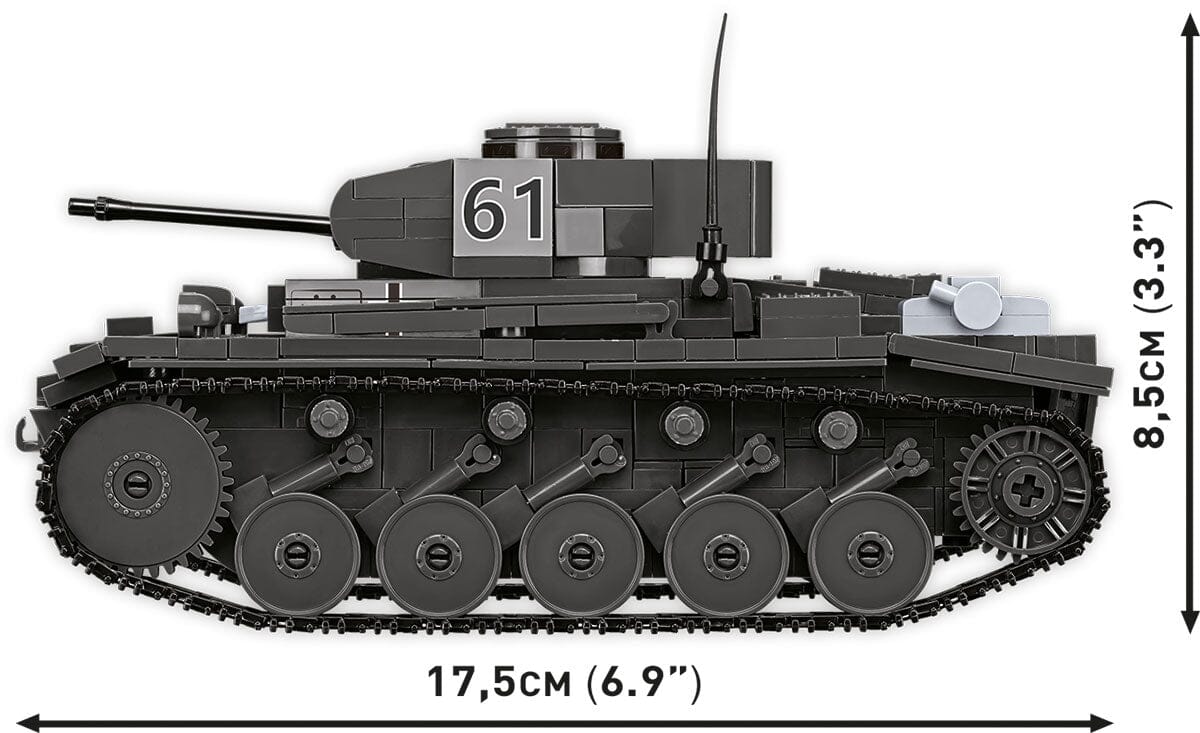 Panzerkampfwagen II Ausf. F brick tank model - COBI 2597 - 812 bricks