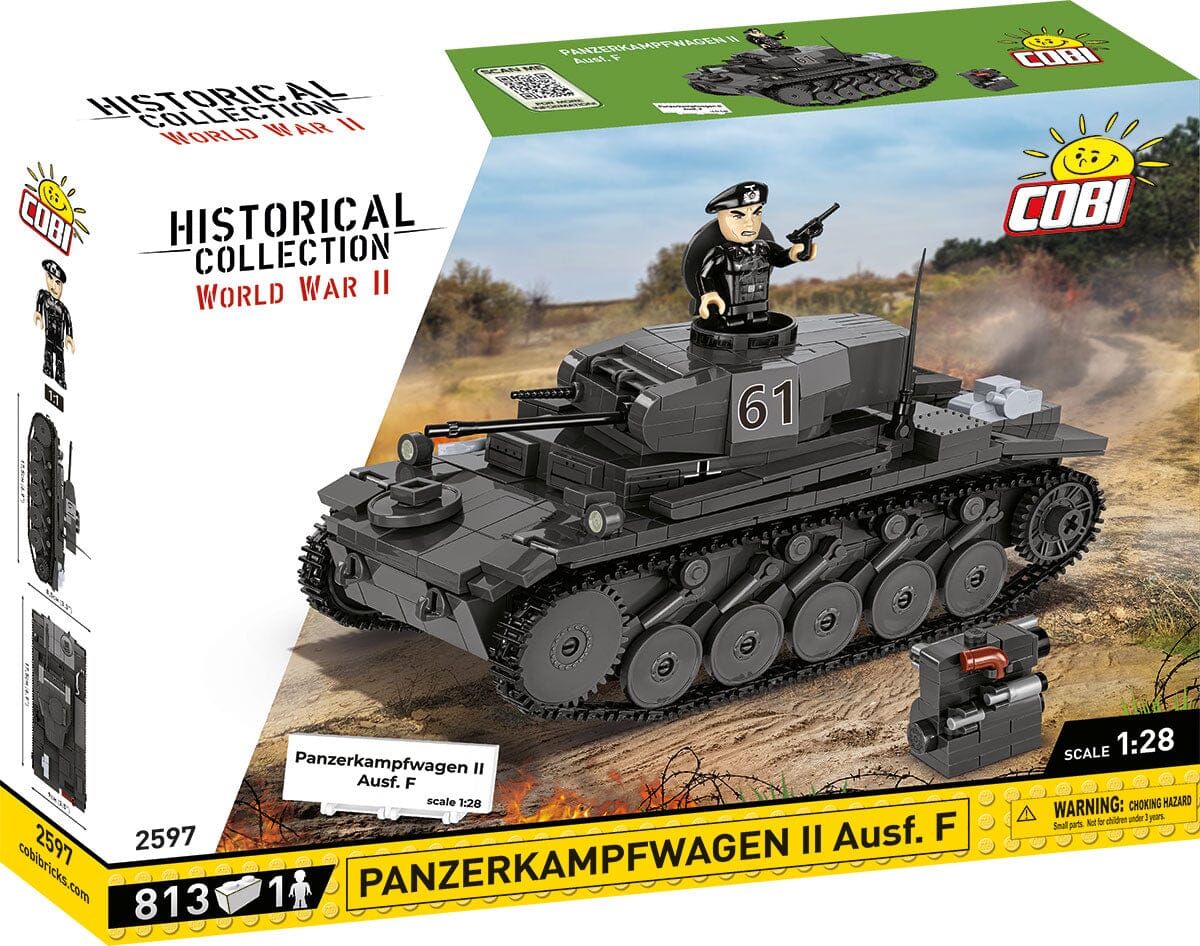 Panzerkampfwagen II Ausf. F brick tank model - COBI 2597 - 812 bricks