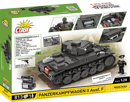 Panzerkampfwagen II Ausf. F brick tank model - COBI 2597 - 812 bricks